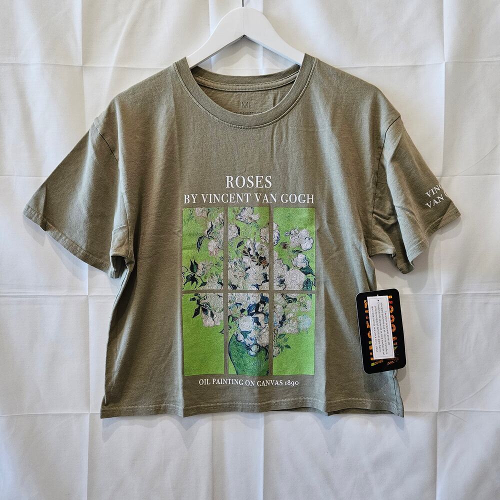 IML Crop Top Issac Morris Van Gogh Flowers Green Medium